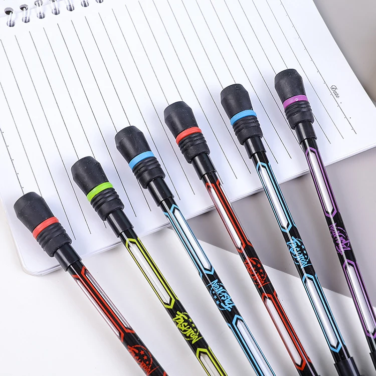 0.5mm Stationery Pen Antistress Hand Finger Rotating Toy Adult Kids Stress Reliever Writing Refill Pen Spinning