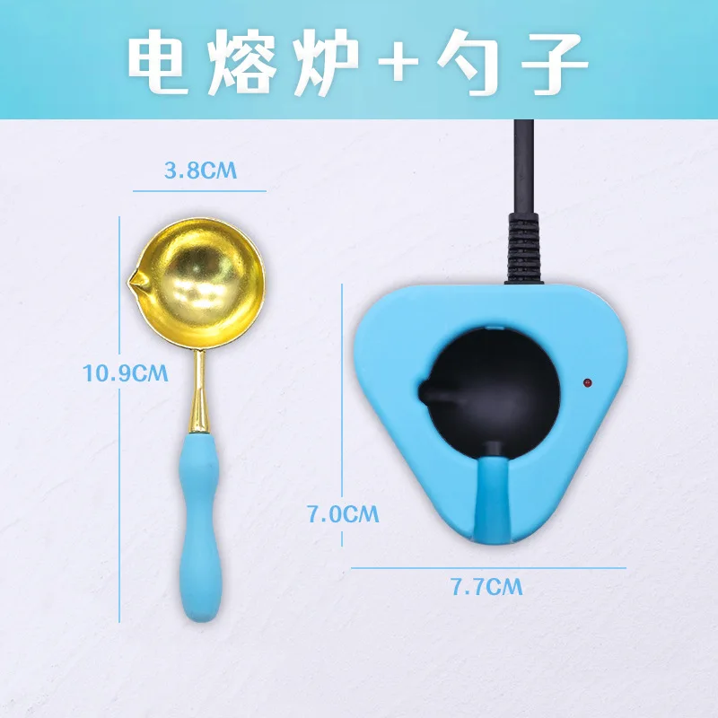 Handmade DIY Lacquer Stamp Set Electric Melting Furnace Wax Bead Melting Furnace Spoon Handle Pad Stamp Head Envelope Sealing