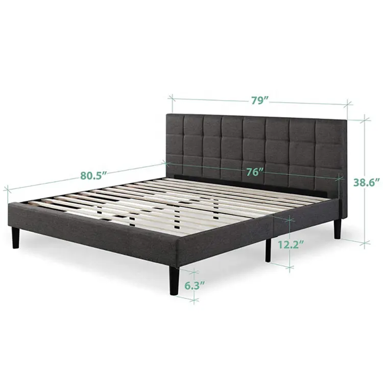 Wholesale Home Furniture Simple Designs Full Size Bedding Upholstered King Kids Beds Upholstered Frame With Storage
