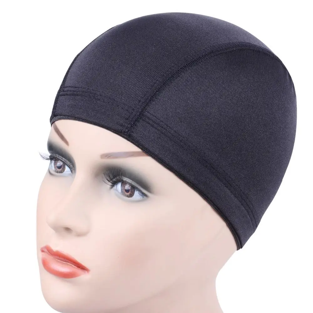 Black M Size Spandex Dome Wig Cap For Making Wig Glueless Weaving Cap Hair Wig Net With Elastic Band For Women Girls Dome Cap