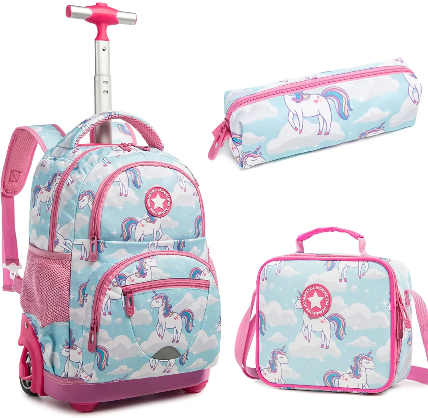 3 pcs New Model Cartoon Kids Girls Backpacks Children School Bag Lunch Bag Pen Bag Set