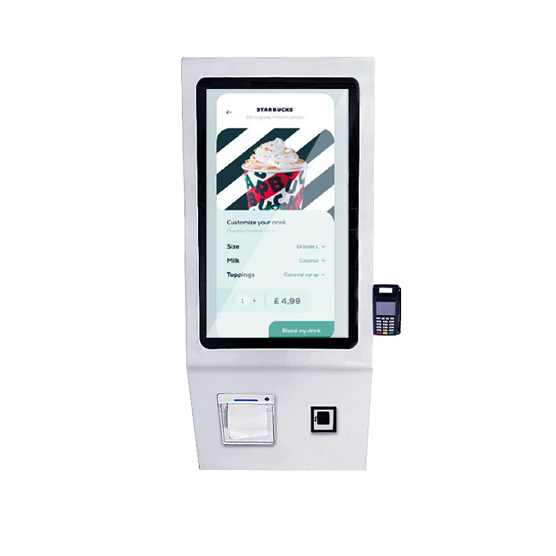 Wall mounted or Desktop restaurant bank or hotel self service ordering payment touch all in one