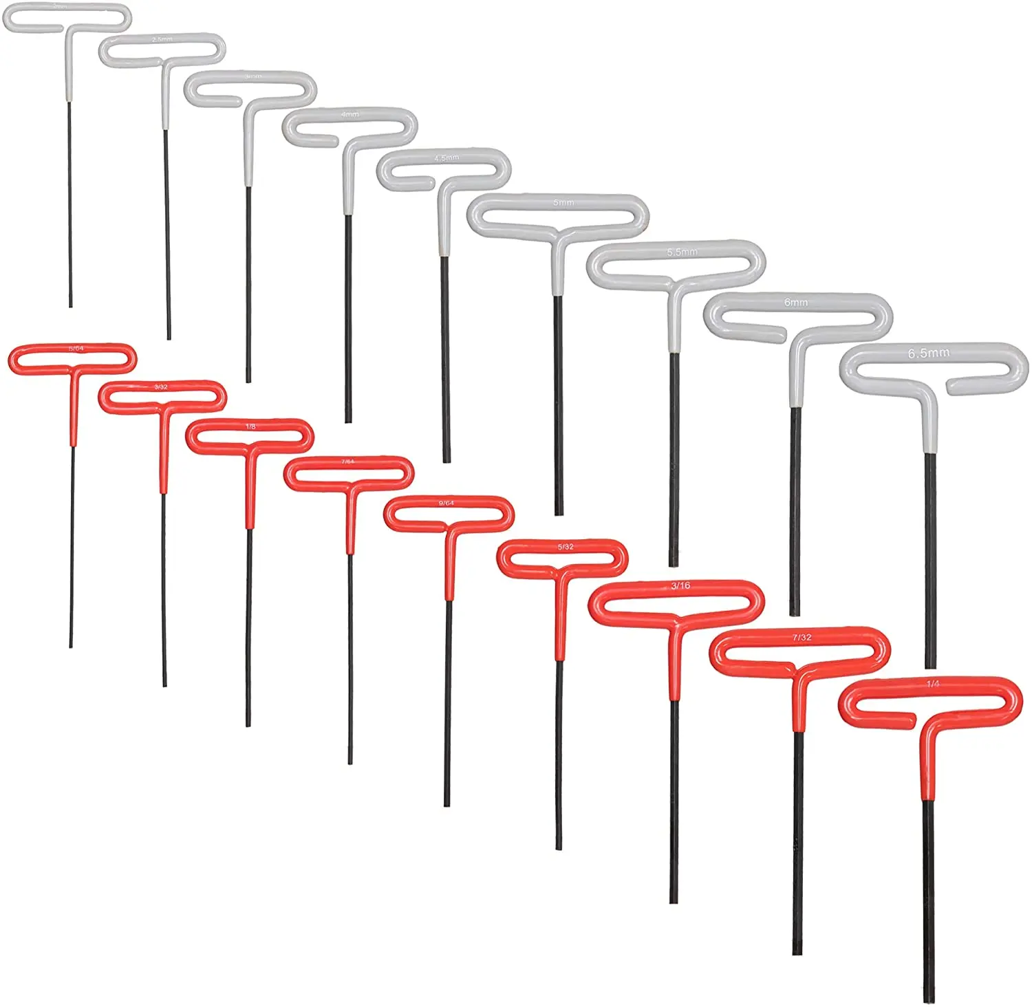 Amazon hot sell 10 Pieces T-handle Hex Key Set T-key Allen Wrench Kit metric Allen key SAE hex key  hexagon