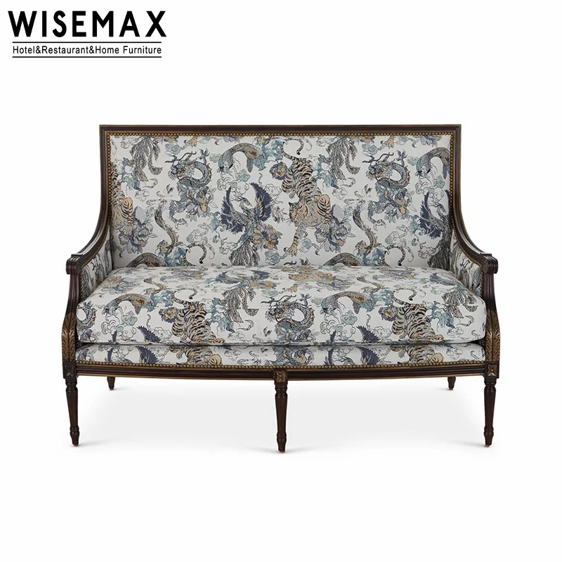 WISEMAX мебель дом диван набор роскошный для дивана Роскошная гостиная в китайском стиле резьба по дереву птица ткань стул