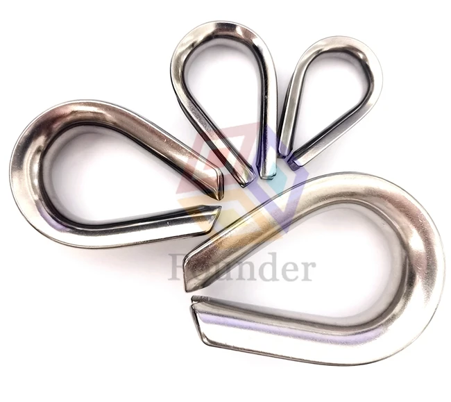 wholesales rigging hardware items Stainless steel Marine grade g411 wire rope thimble