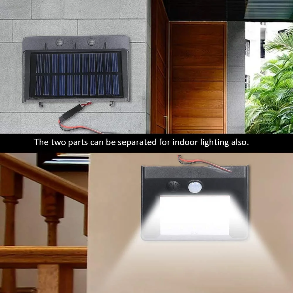 
30 LEDs PIR Motion Sensor 3 Modes COB split Solar Wall Lights for Garden Garage Pathway 
