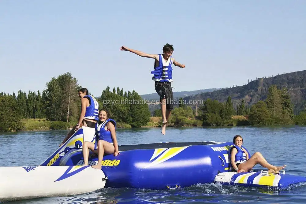 Water inflatable trampoline float