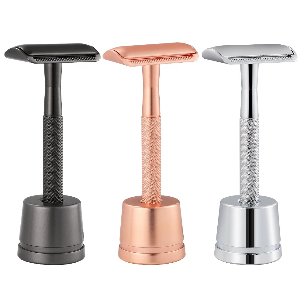 Металлическая Безопасная бритва с двойной кромкой, готовая к отправке, безотходная, экологически чистая Бритва для лица