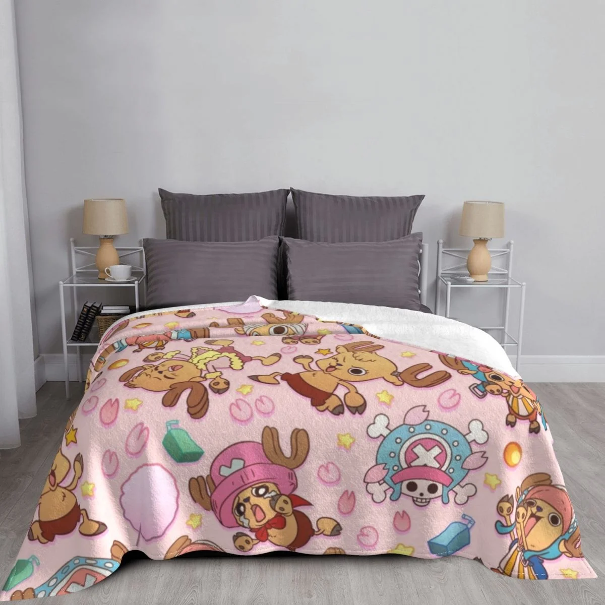 TONY TONY Chopper! Blanket Flannel Spring Autumn Anime Multifunction Super Warm Throw Blanket for Bed Outdoor Bedspreads