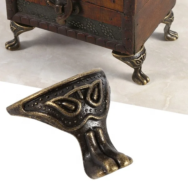 
Brass Feet Legs Corner Protector for Furniture Cabinet Jewelry Box 