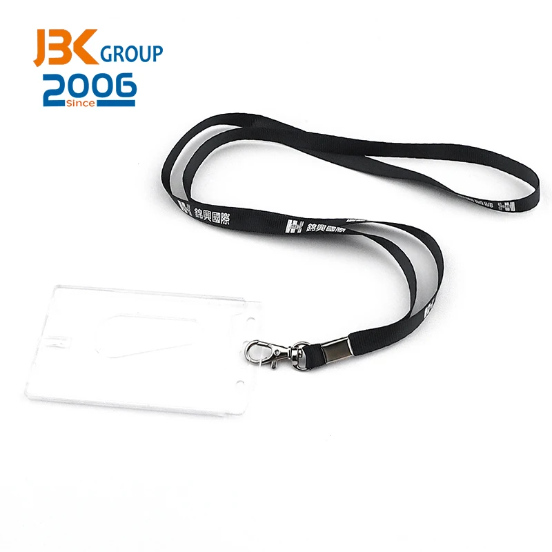  Оптовая продажа высокое качество индивидуальный дизайн полиэфирный шнурок для удостоверения личности пластиковый держатель бейджей с прозрачным чехлом карт