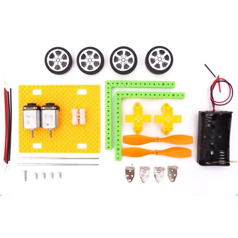 Wind Power Car DIY Electronic Kit Technology Science Toys Baby Child Educational Wind-powered Intellectual Auto Motor STEM Robot