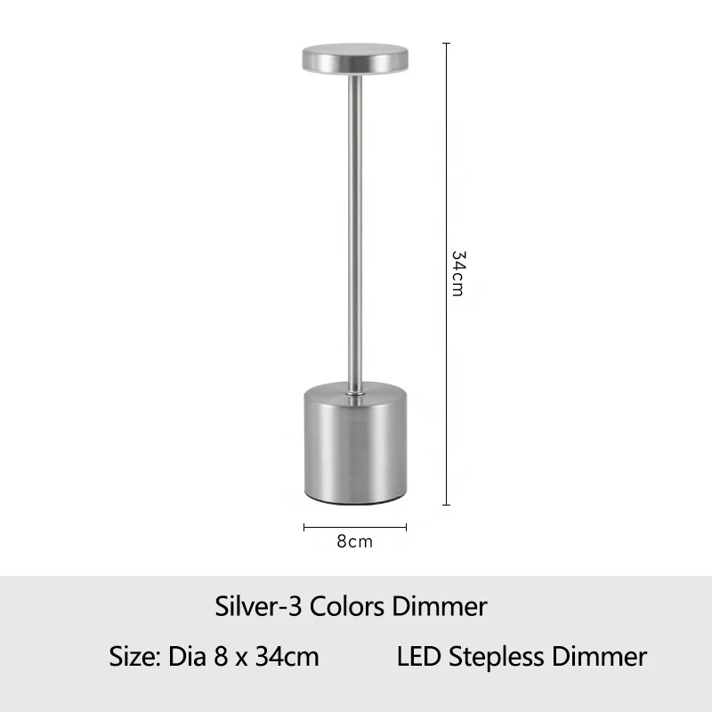 Led Table Lamp Touch Aluminum 5200mah USB Rechargeable Cordless Portable Table Lamp Led Touch