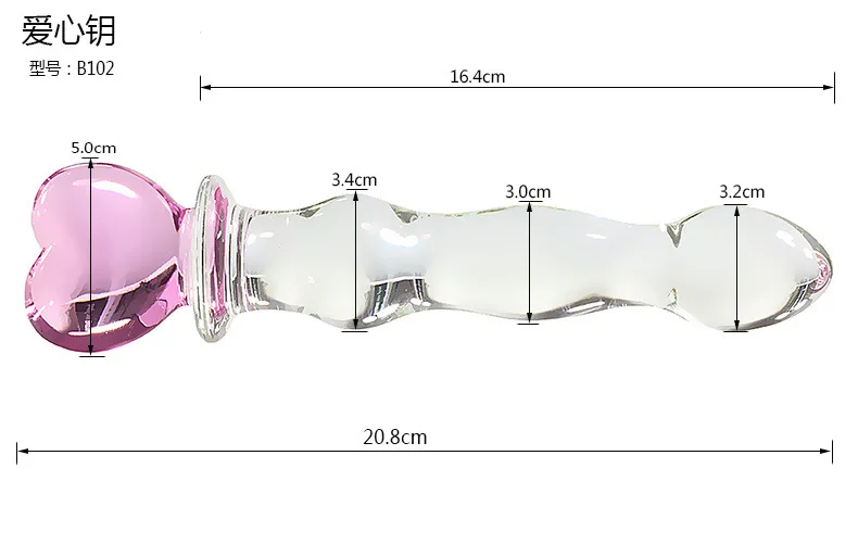 Erotic Products Women G-spot  Massager Crystal Glass Penis Dildo Pink Cute Glass Wand Sex Toys
