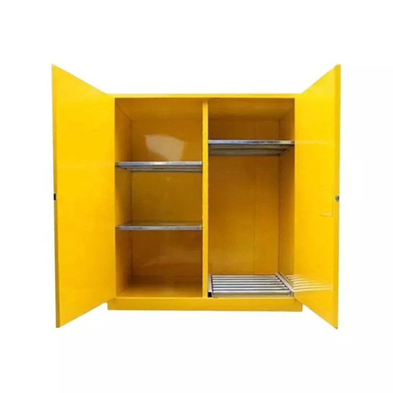Stainless Steel Double Door Fireproof Vertical Oil Drum Storage Cabinet Oil Drum Safety Cabinet