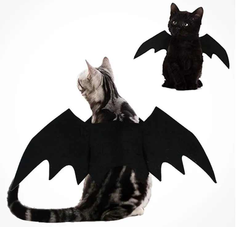 Hot new pet clothes fashion black bat wings cat dog cosplay costumes