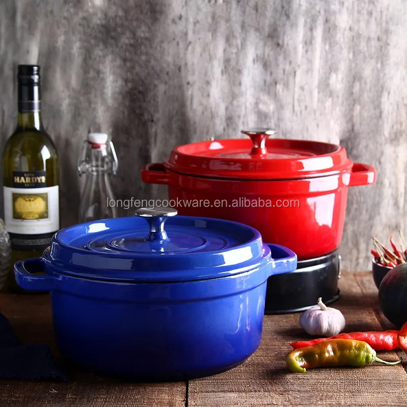 High-quality Cookware Manufacturers New Style Enamel Casserole 18cm Round Non-Stick Pot Cast Iron Dutch Oven for Toaster Oven