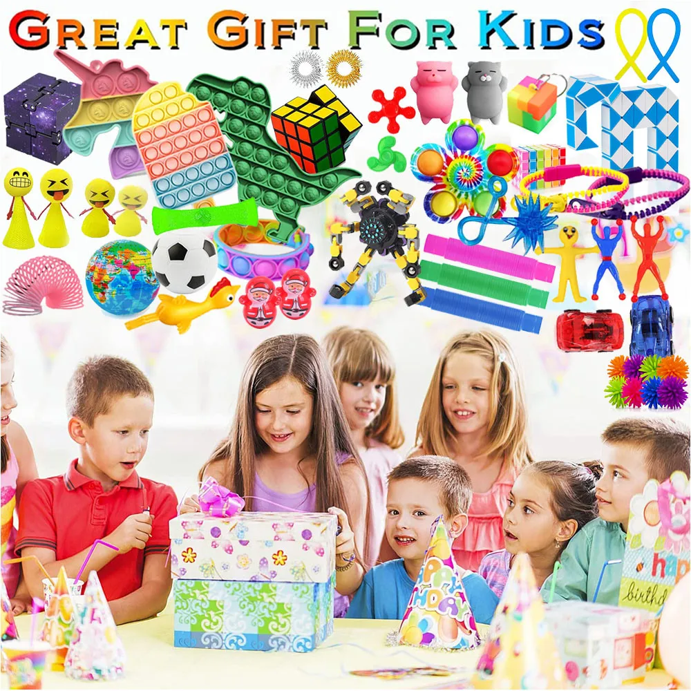 Autistic Sensory Toy Set Bulk Stocking Stuffers Carnival Treasure Box Classroom Prizes Gifts Party Favors for Kids Fidget Toys