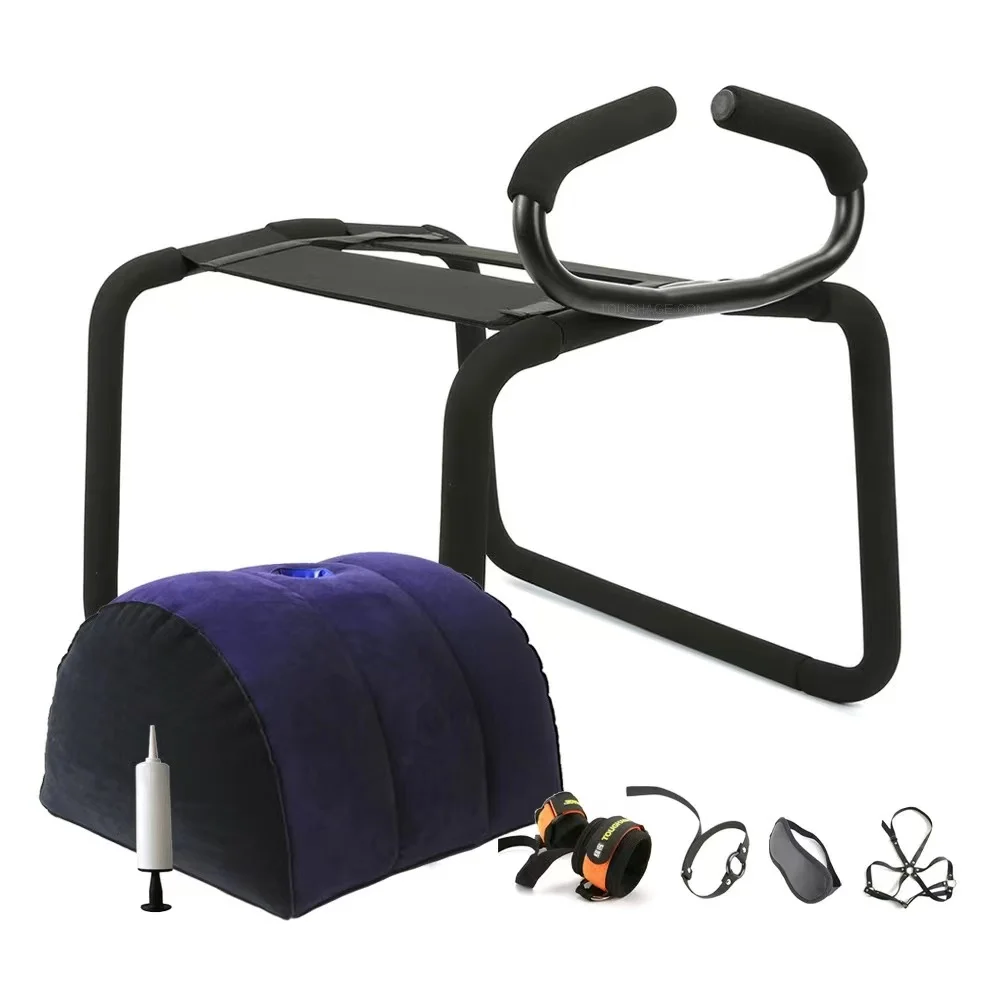 Powerful Sex Furniture Sex Position Assist Love Chair With Bondage Set Blindfold Handcuff Couple Sex Chair