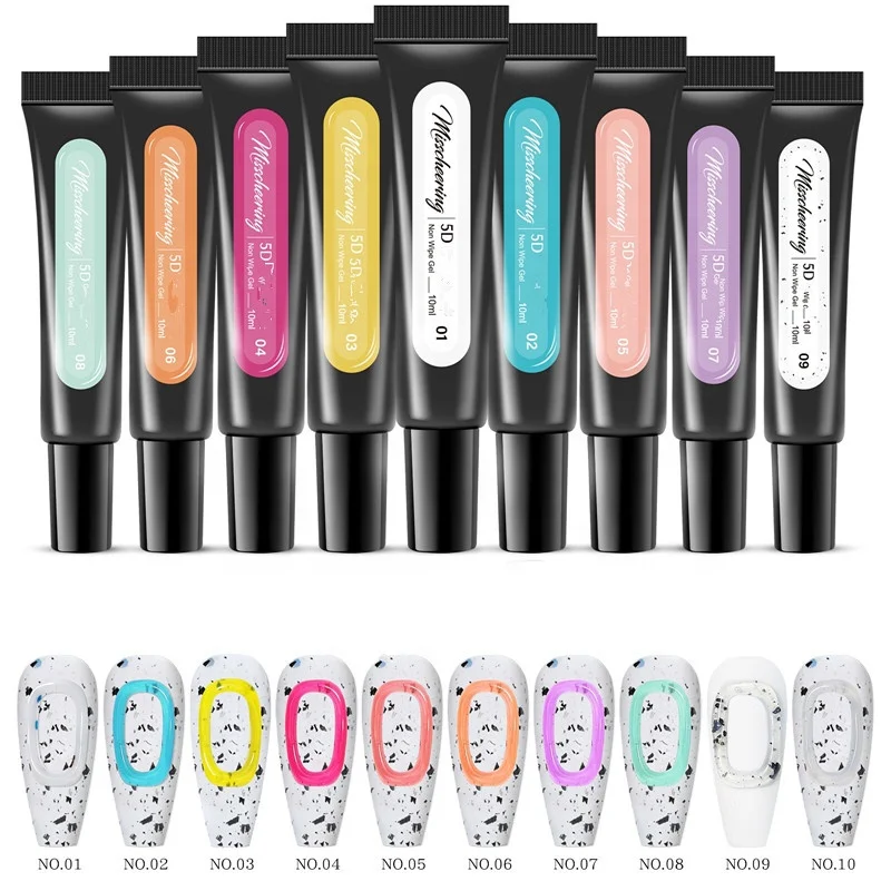 10ml/ pc 5D Hose Stereoscopic Nail Gel Candy Macaron Transparent Gel Nail Glue for Nail Salon