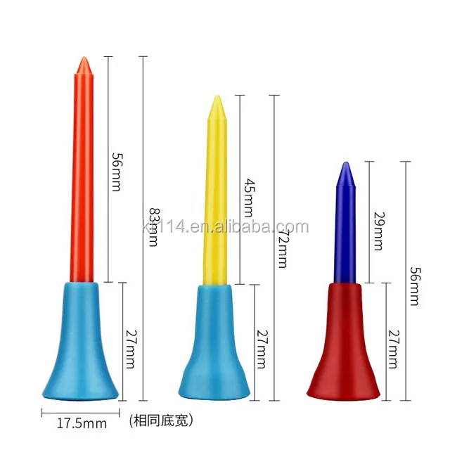 BG  special discounts wholesale top quality colorful 83mm PVC top golf tees