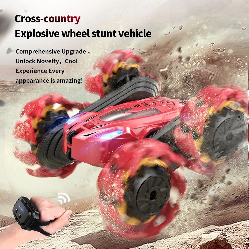 HW NEW Dual Remote 360 Rotation Drift Electric Hand Gesture Radio Control explosive wheel Rc Cars Stunt Car Toy for Kids
