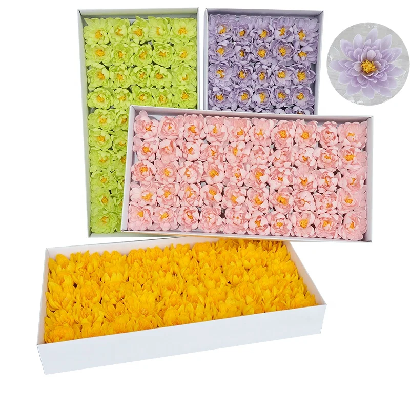 Artificial Lotus Home Wedding Christmas Decorations Chrysanthemum Scented Michelle Sea Aster Head Soap Flowers Bouquets
