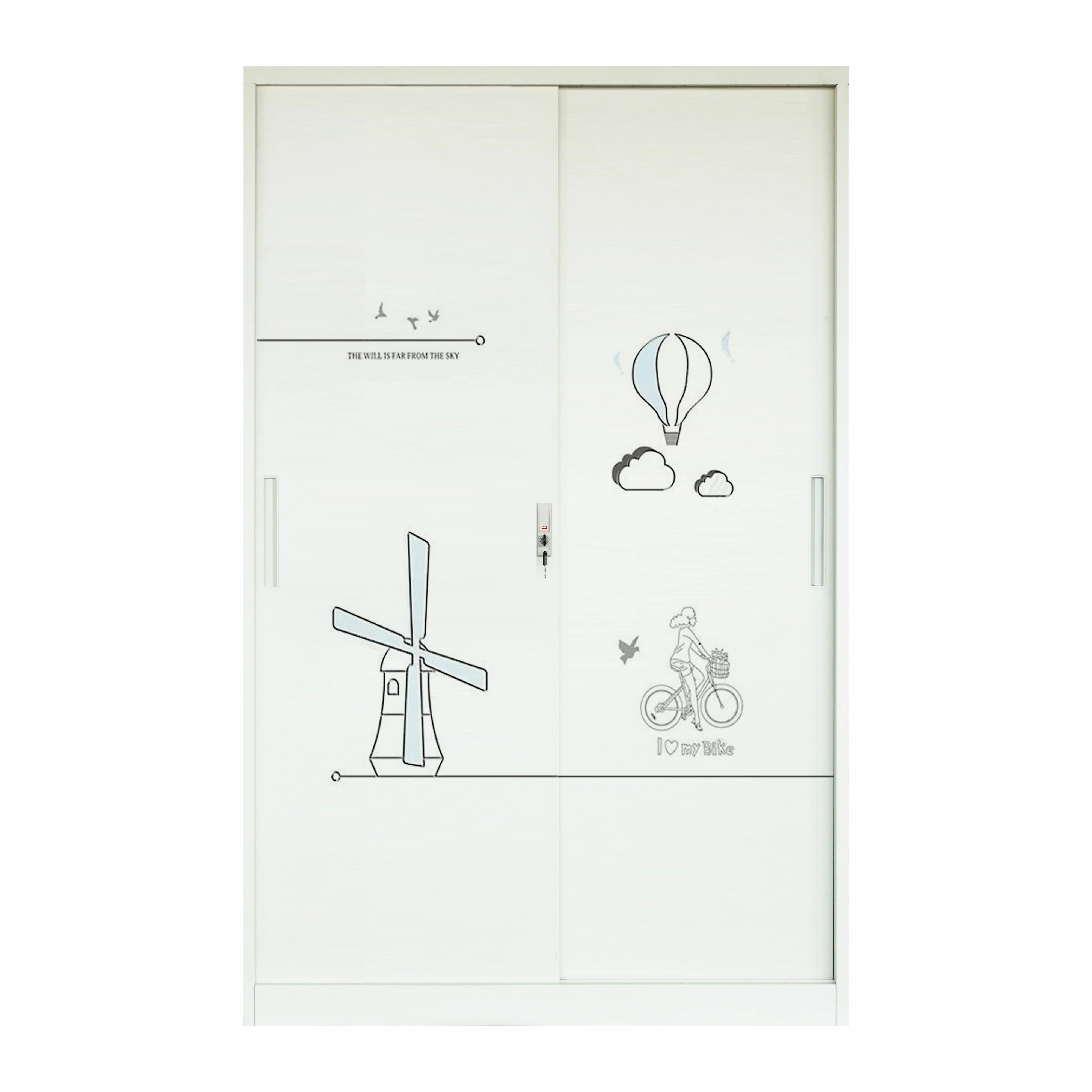 Цифровой мультяшный дизайн, скользящий прочный стальной шкаф, домашняя мебель, шкаф, металлический шкаф для детей