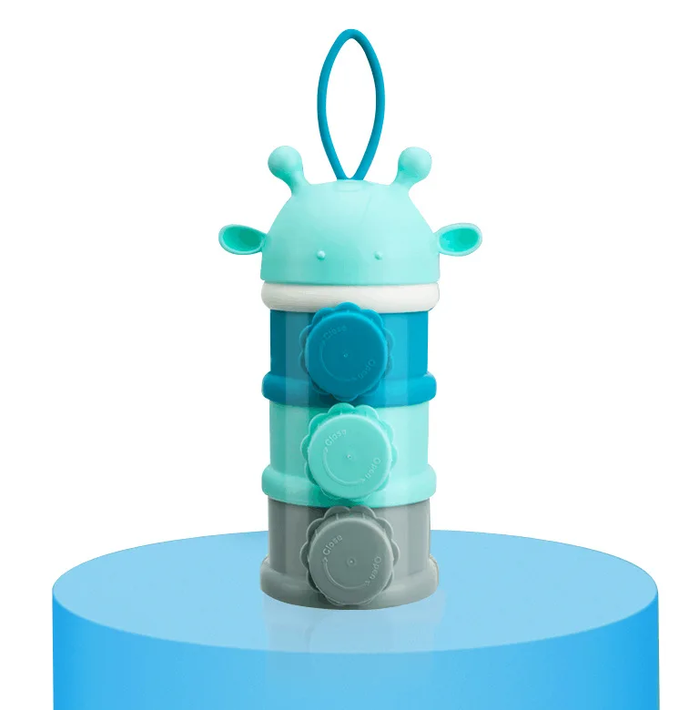 Cute design portable independent layered milk powder storage box