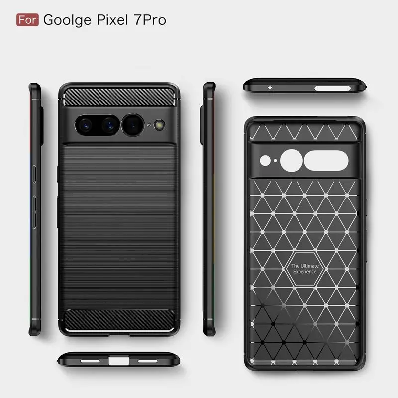 New Arrival Carbon Fiber Texture Shockproof Silicone Flexible Soft TPU Bumper Protective Cover For Google Pixel 7 Pro