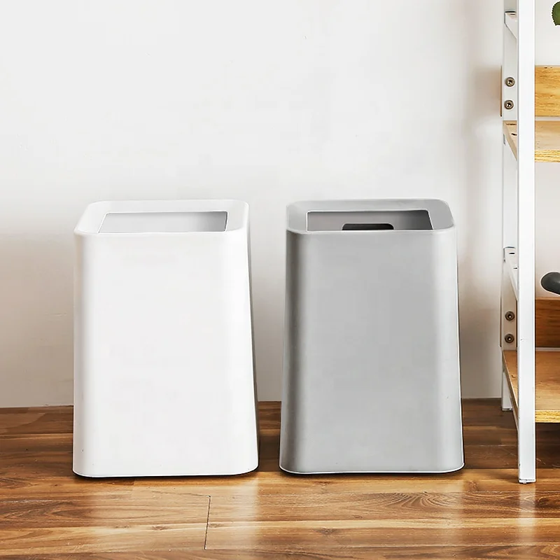 8L 2022 Fashion Hot Sale Wholesale Household Office Bathroom Plastic Dustbin Waste Paper Rectangle Container Garbage Trash Bin