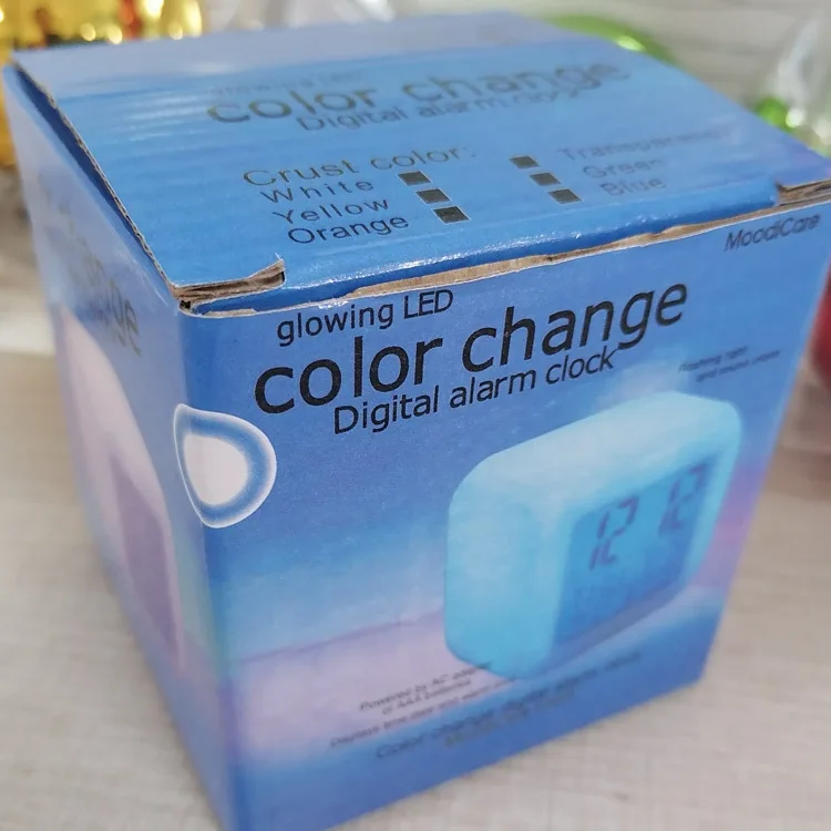 Dye Sublimation LED Light Up Digital Alarm Clock with Four Sides Personalized Alarm Clock Gift for Mom Coworker Best Friend