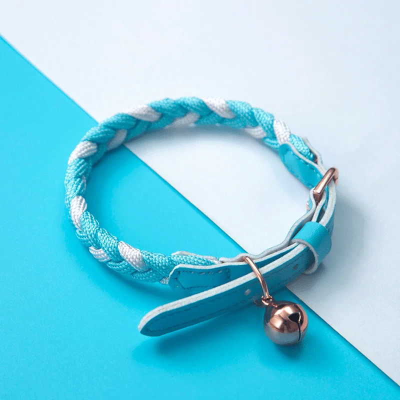 Оптовая продажа, тканая веревка, дизайнерский поводок для домашних животных, Изящные Роскошные милые ошейники для домашних животных, ошейник для кошки
