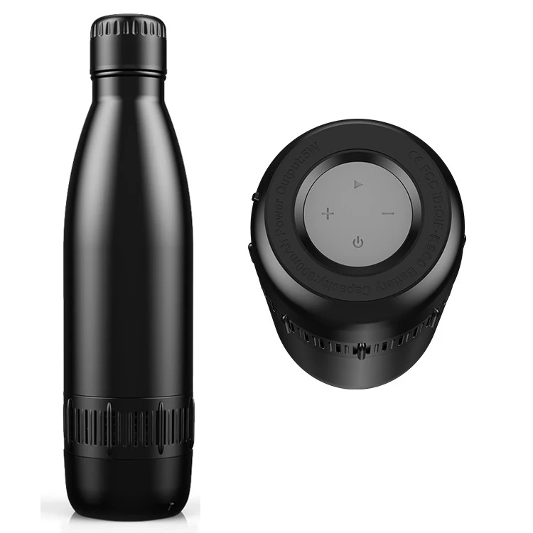 
Innoliance Cola Shape Promotional Creative Smart Customized Wireless Stainless Steel Water Bottles with Bt Speakers 