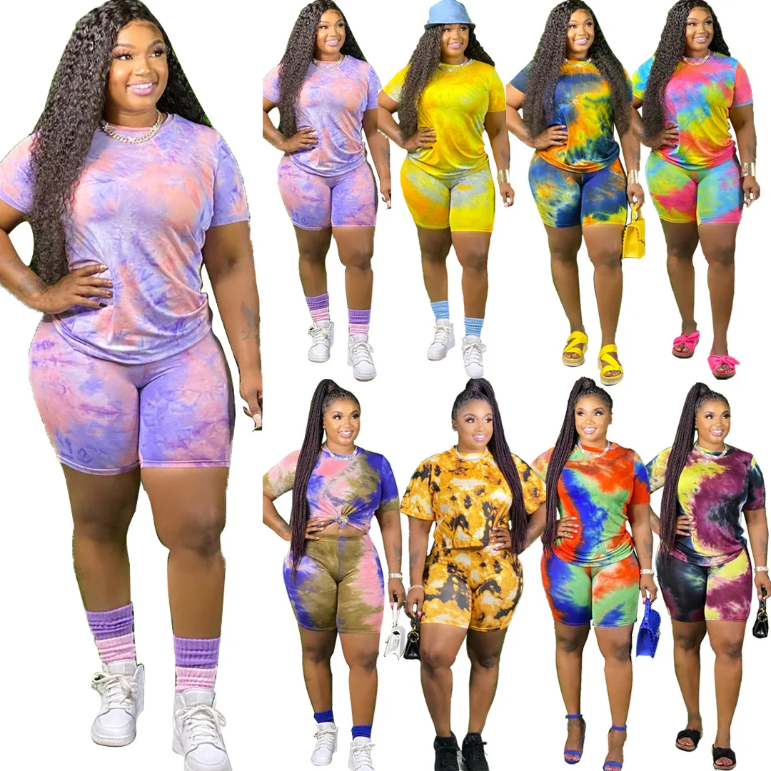 
2021 New Arrivals Summer Ladies Short Plus Size Women Wears Two Piece Short Set 