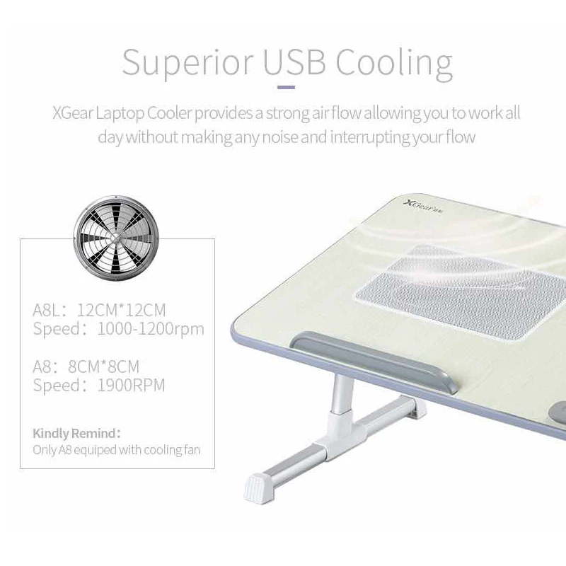 Amazon hotsale Laptop Desk with internal USB cooling fans on bed wooden adjustable portable plus size laptop lap table