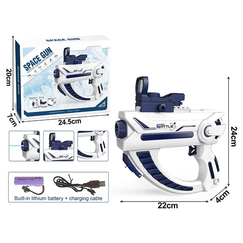 Small cartoon space water pistol  strong driving force waterproof  electric water gun toy for kids