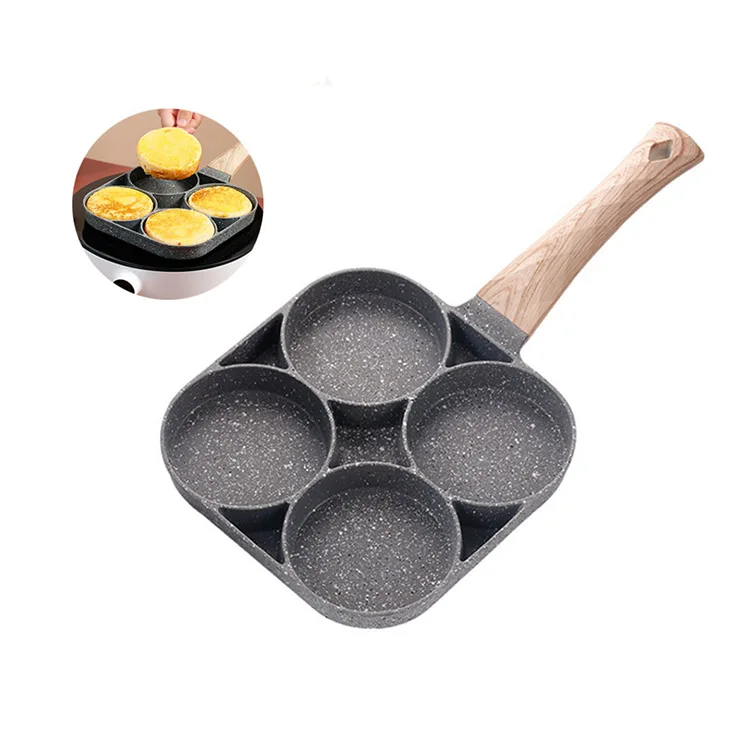 Оптовая продажа; 4 предмета в отверстие Яичница Мини антипригарным сковороде домашний гамбургер сковородка для жарки кухни