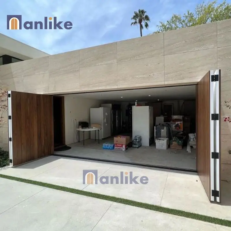 Anlike Customized Automatic Aluminium Modern Luxury Horizontal Bifold Sectional Electric Double Garage Door
