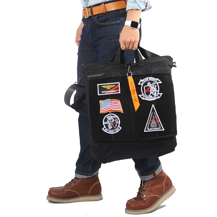 Wholesale hot sale oceanarmy military helmet bag airforce pilot helmet bag vintage fashion tote bag