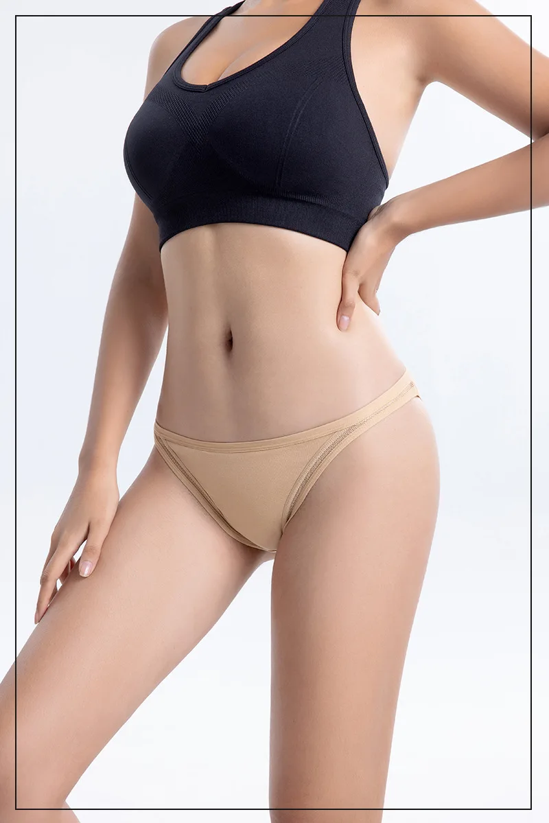 Semi-wrapped hip sexy female cotton breathable wholesale simple girl bikini spaghetti strap ladies triangle pants low waist