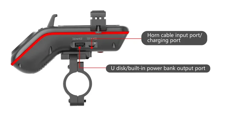 Multifunctional 10-in-1 Led Light Power Bank Bike Horn Microphone Bike  Speakers For Mountain Bike Casual Cycling