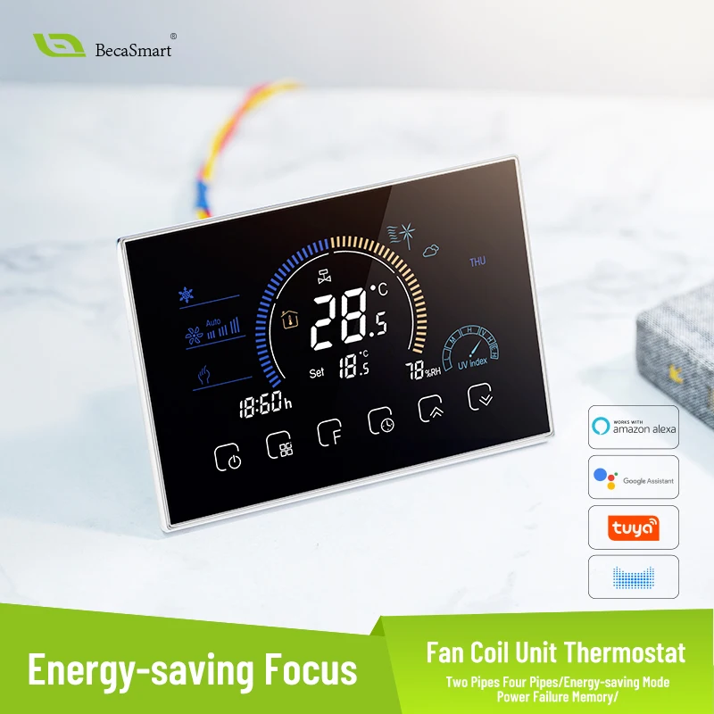 Beca BAC-8000 Home Thermostat Split Air Conditioners Programmable FCU/ Central Air Conditioning Smart Wifi Thermostat