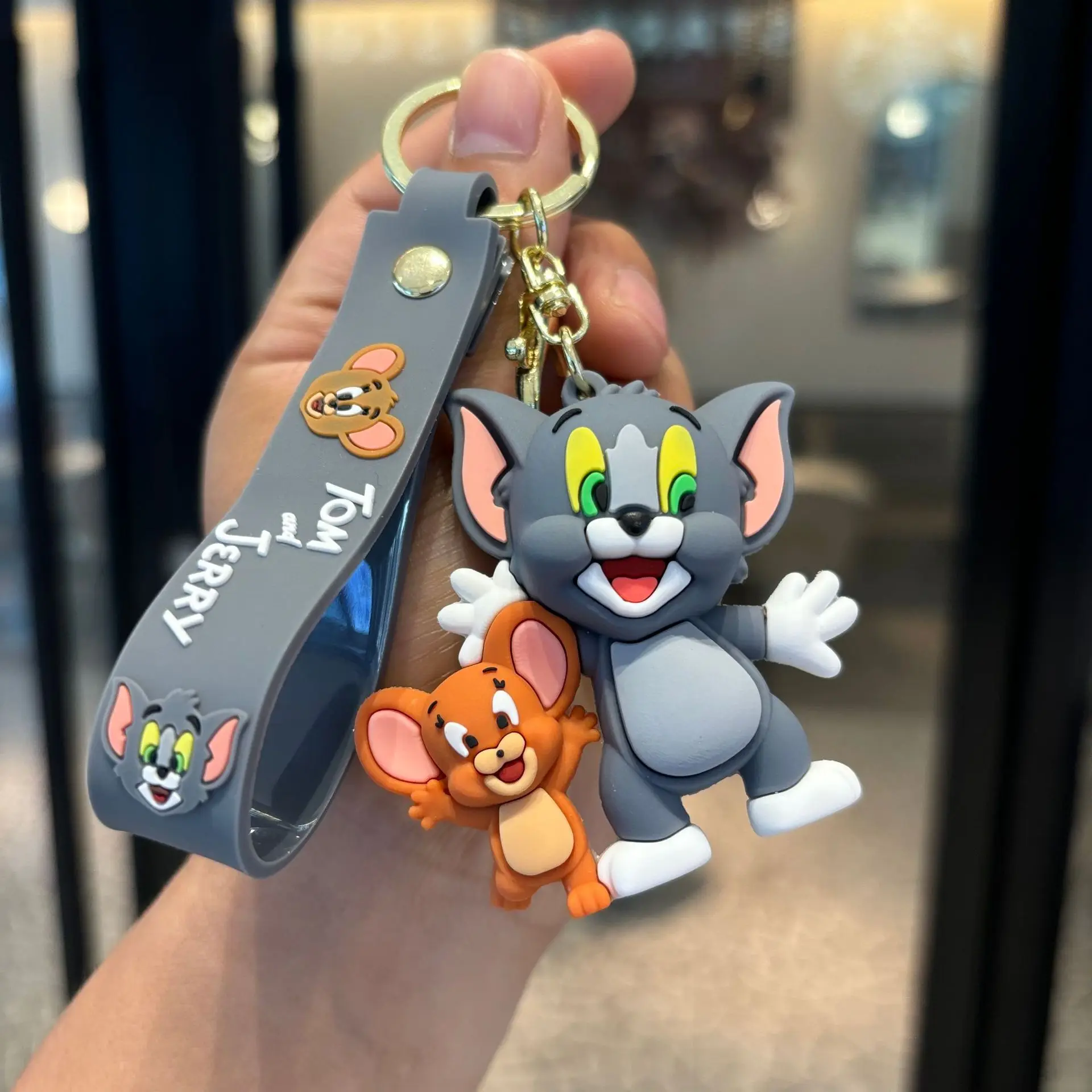Cross-Border Tom Jerry Cat Mouse Cartoon Doll Pendant PVC Keychain for Couples Babies Small PVC Gift with Baby Catching Machine