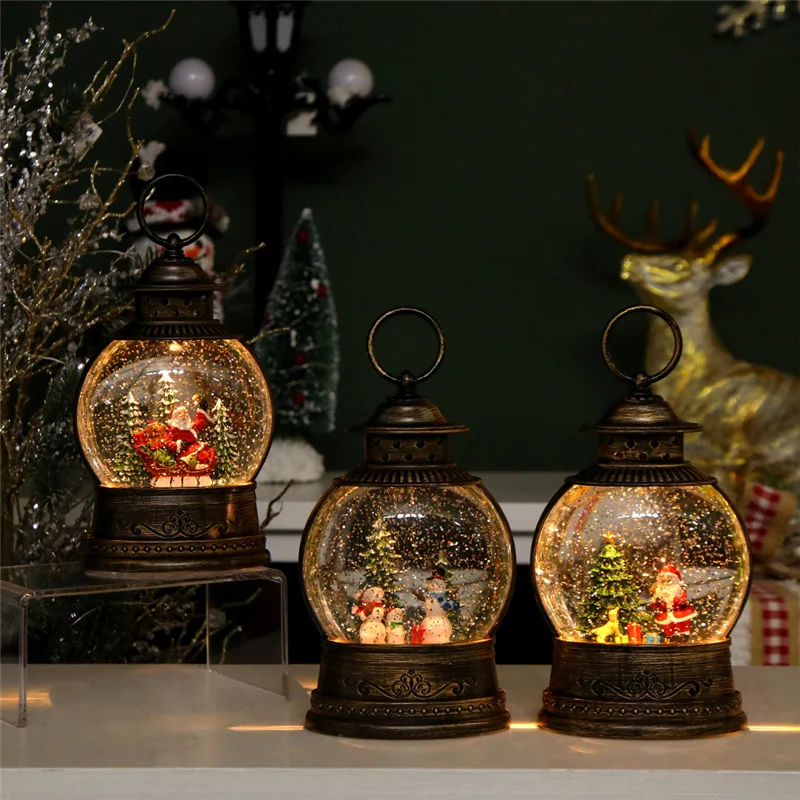2024 Best Selling Christmas Lamp Gifts Lighted Musical Navidad Water Snow Globe Lanterns