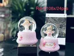 Custom Souvenir Crystal Snow Balls 100mm Falling Angel Girl Snow Globe