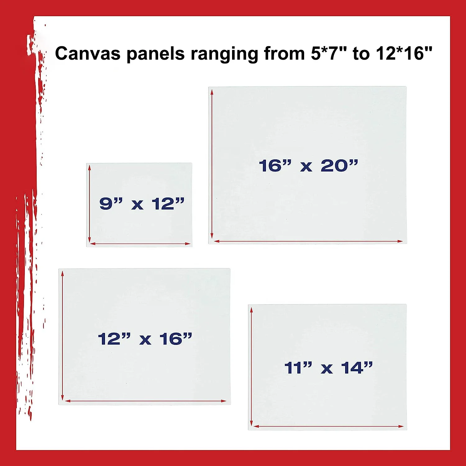 Professional art supplies multi pack 11 x 14 inch wood blank canvas panels