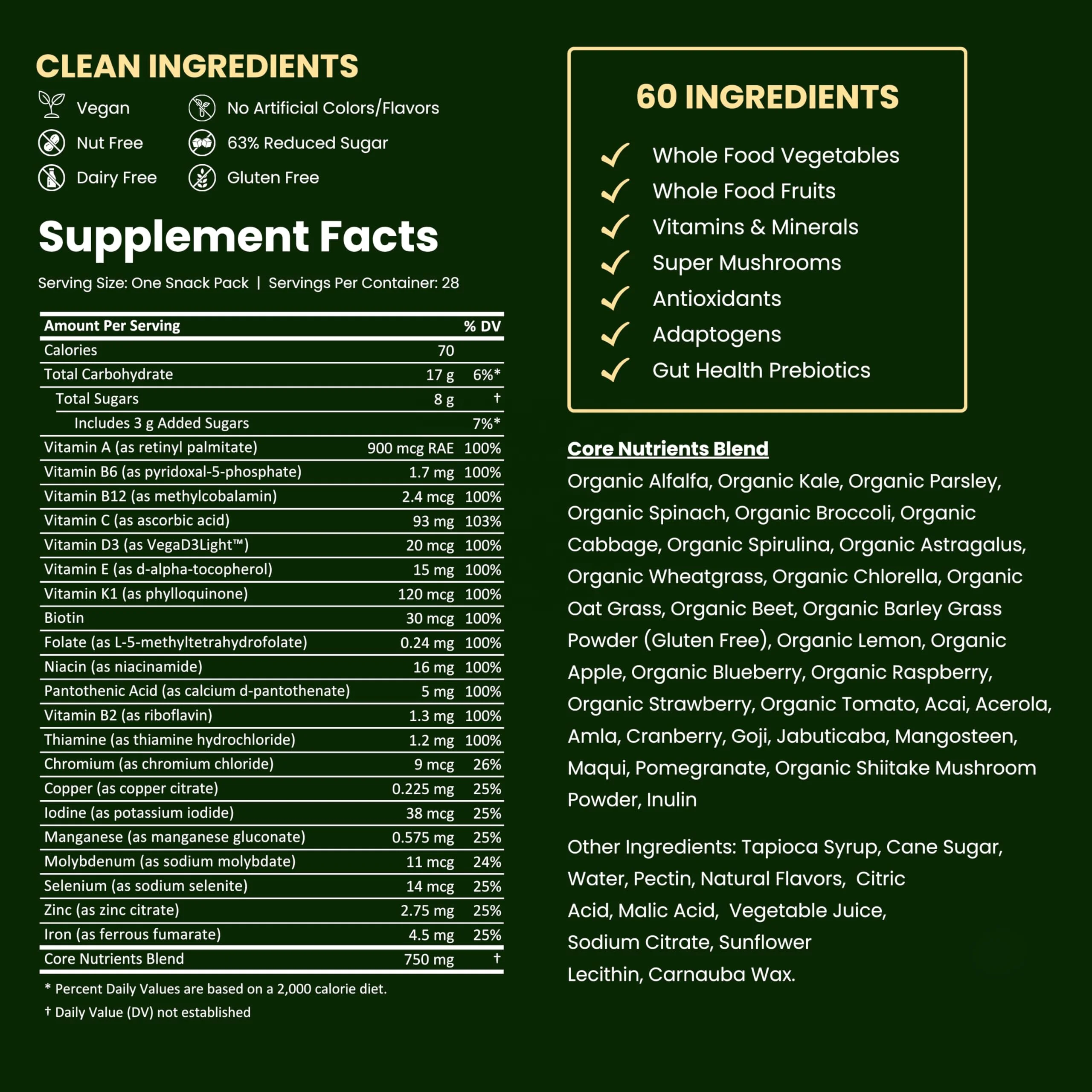 Суперзеленые пакеты жевательных медведей органические добавки спирулины и пребиотики хлореллы для здоровья пищеварительной системы