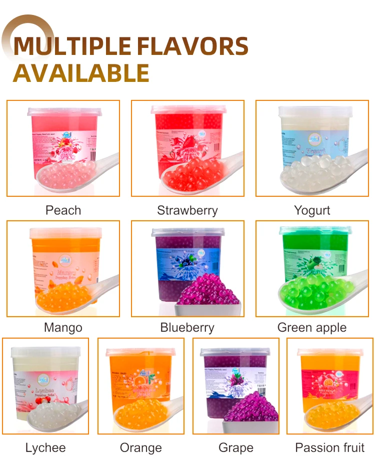 China Made 3kg Round Bubble Tea Raw Material Blueberry Fruit Flavor Burst Beads, Used in Cold Drinks, Cakes and so on