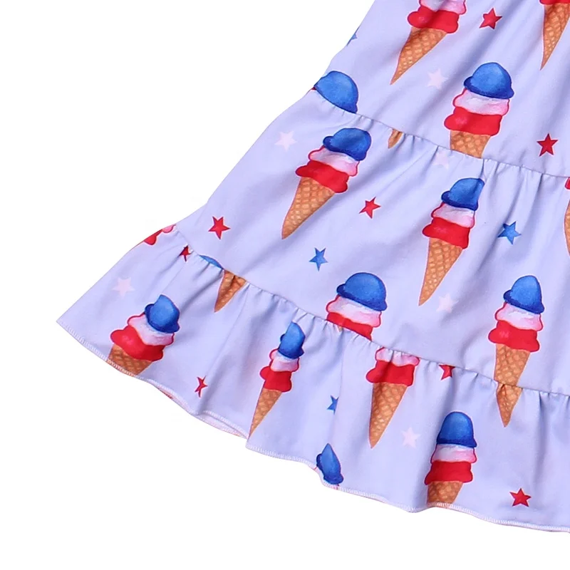 2024 New Patterns 4th Of July Girls Dresses Independence Day Toddler Dress Summer Dress For Baby Girls